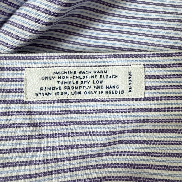 Vintage Brooks Brothers Regent Striped Supima‎ Cotton Oxford Shirt Size 18-34 - Picture 6 of 6